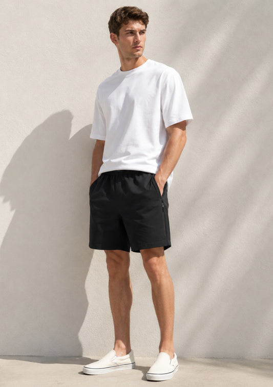 Montx Men’s Cotton Shorts with Back Pocket – Black Color - Montx The Clothing Brand