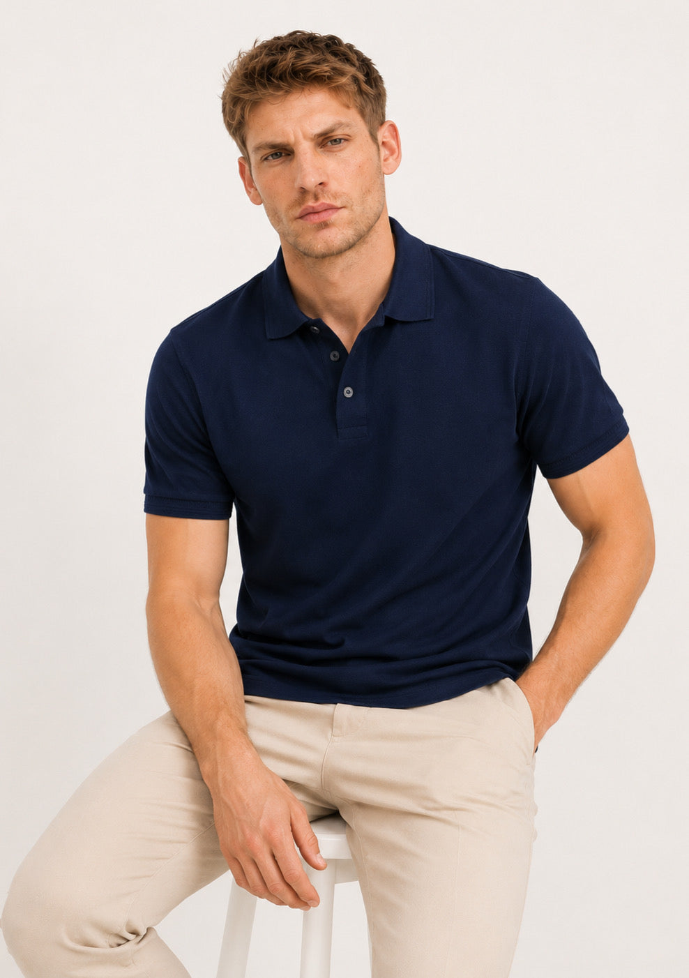 Montx Men’s Navy Blue Premium Cotton Polo T-Shirt - Montx The Clothing Brand