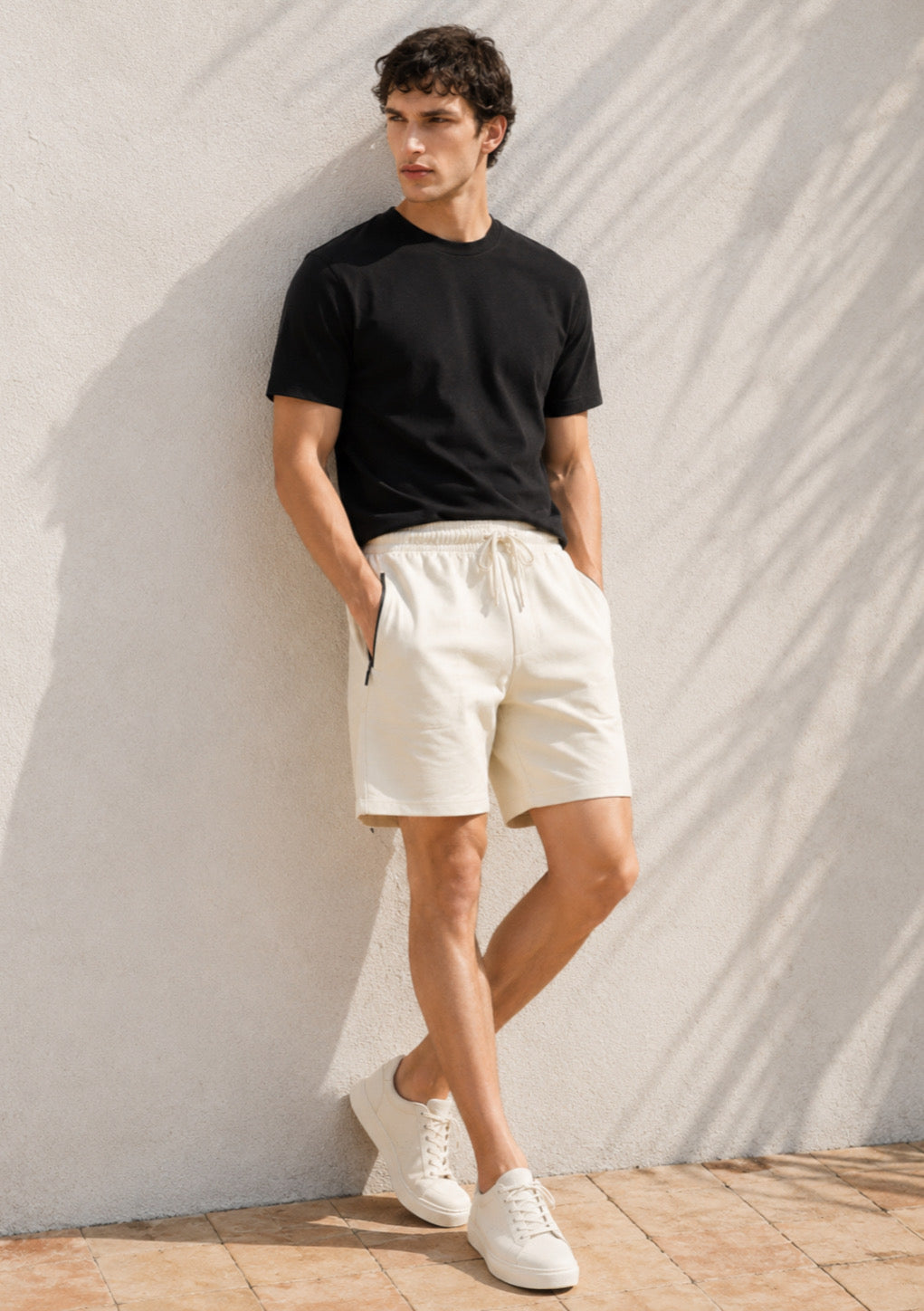 Montx Men's Cotton Shorts with Back Pocket - Off White Color - Montx The Clothing Brand