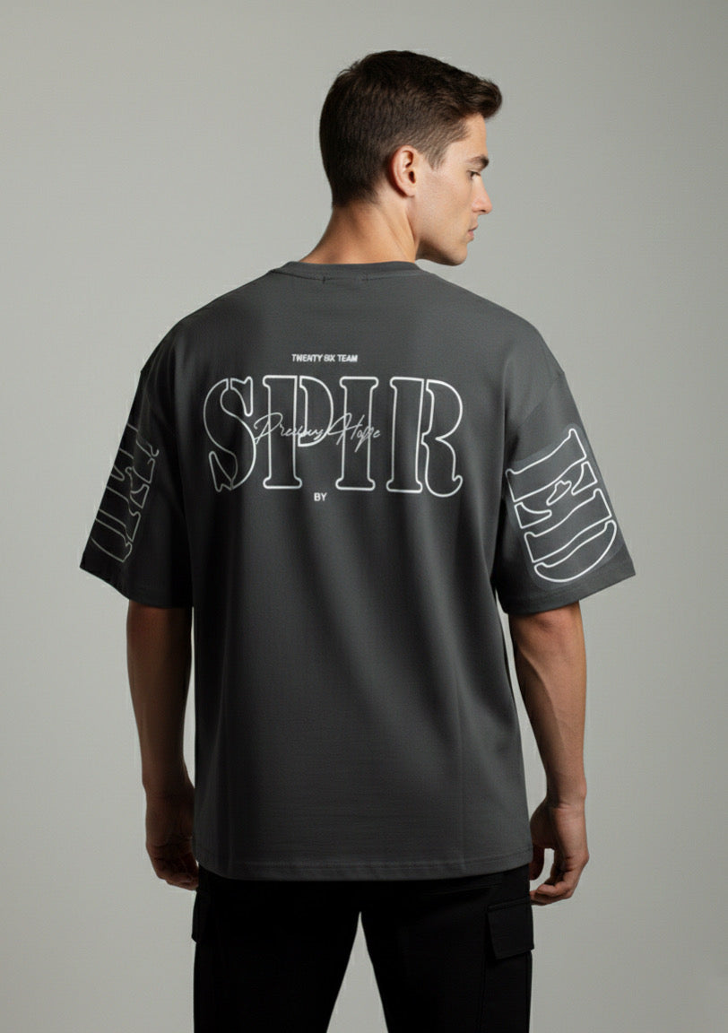 Montx Men's Inspired Print T-shirt Oversized Fit - Grey Color - Montx The Clothing Brand