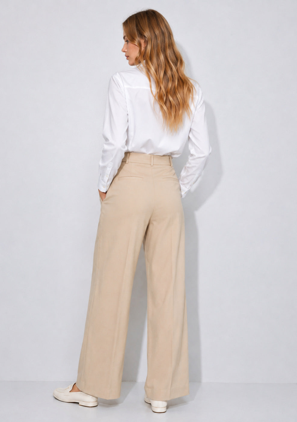 Montx Women’s Korean Style Wide Leg Formal Pants in Beige
