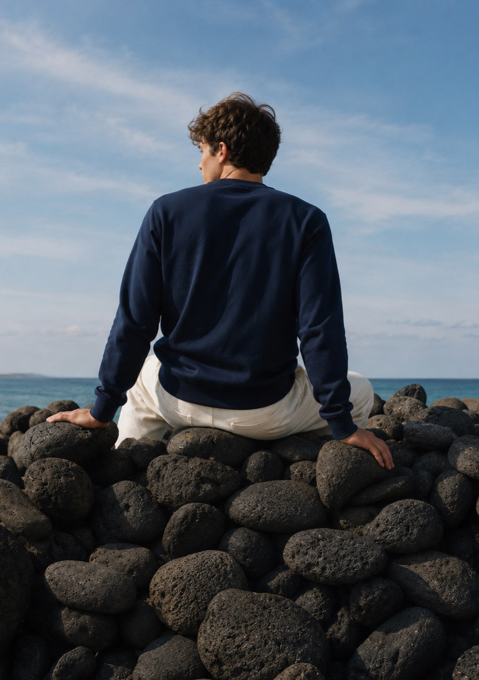 Men's navy regular fit sweatshirt by Montx The Clothing Brand, featuring a classic, comfortable everyday casual style.