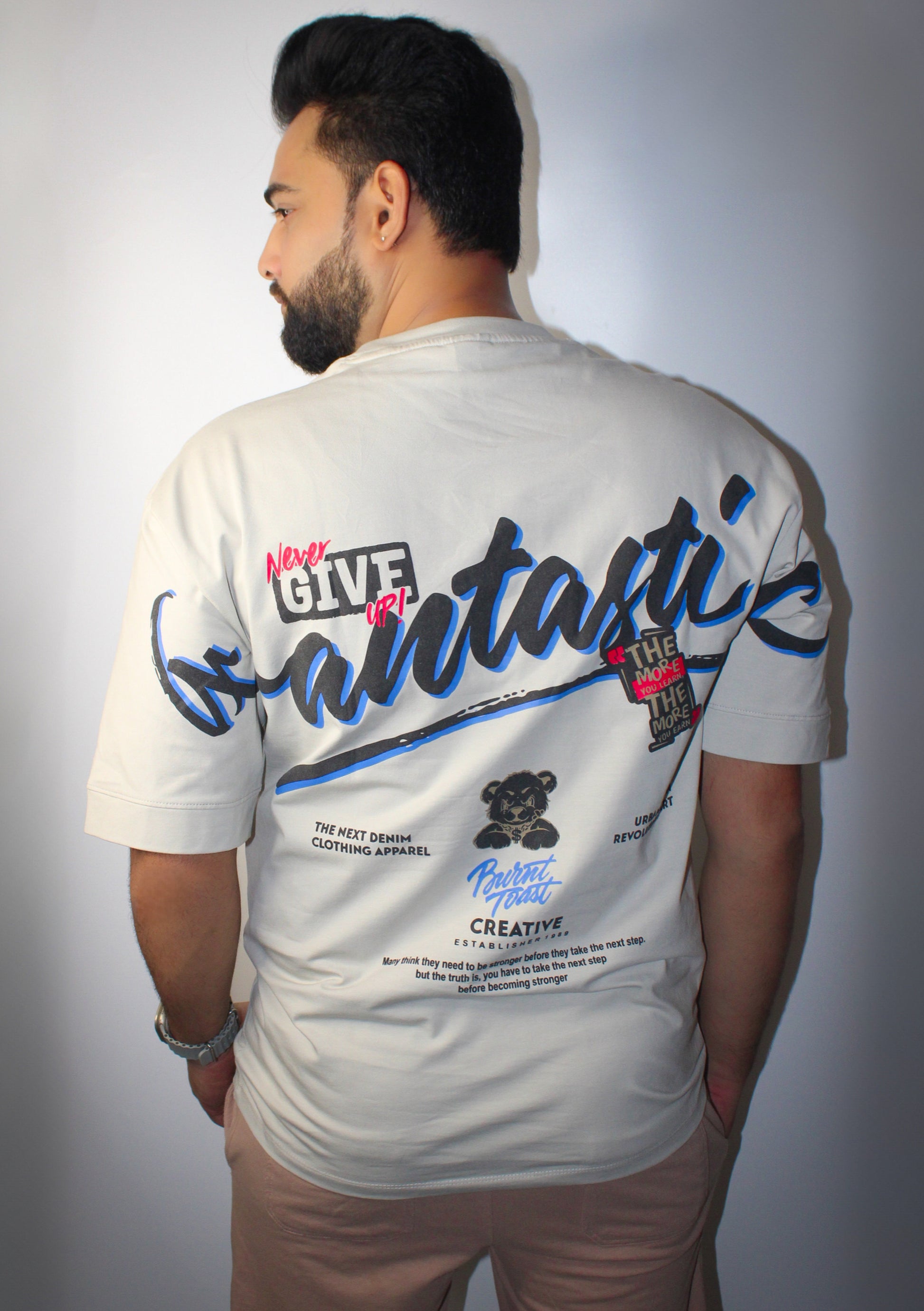 Montx Men's Fantastic Print T-shirt  Loose Fit  Street Style - Off White Color - Montx The Clothing Brand