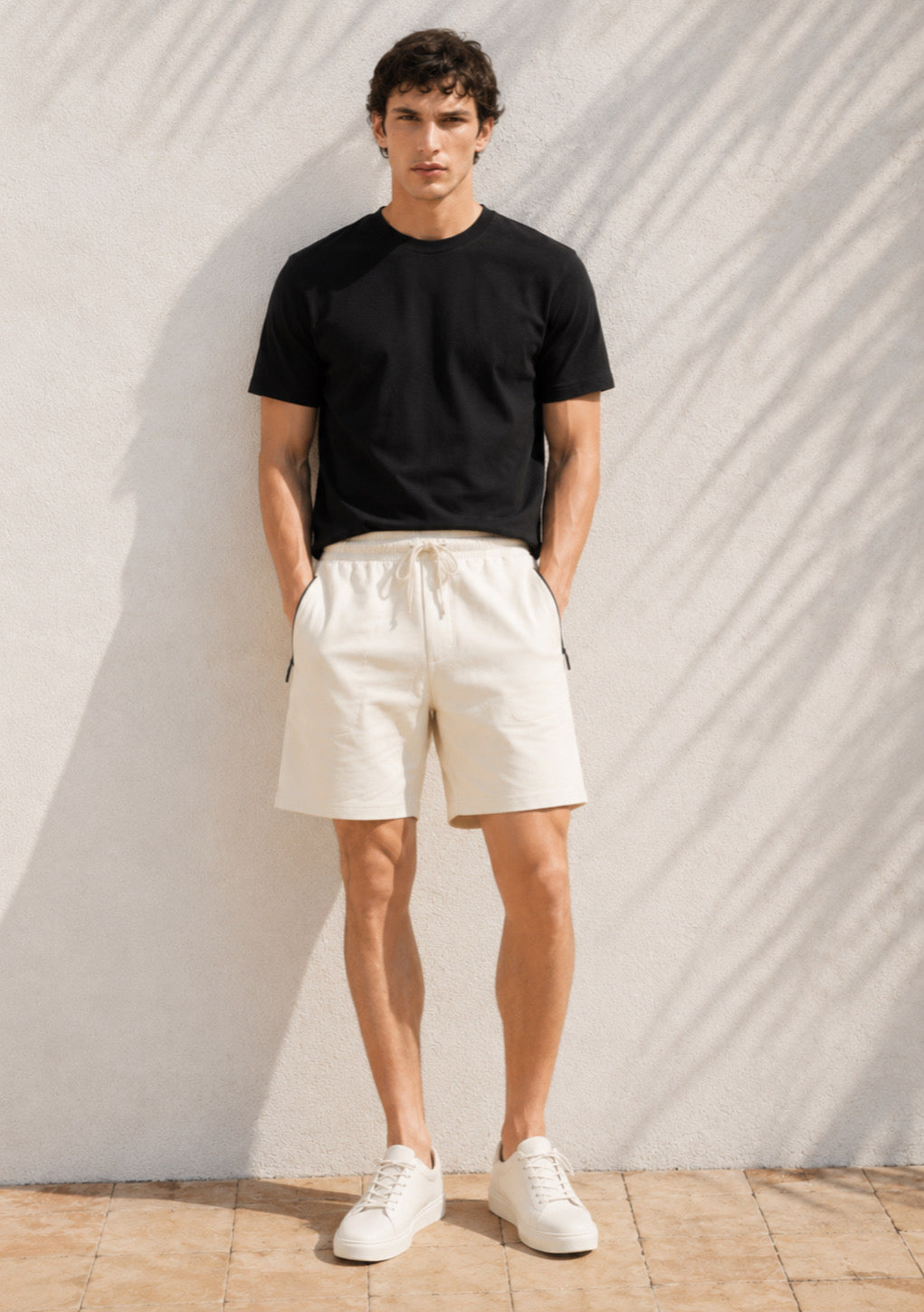 Montx Men's Cotton Shorts with Back Pocket - Off White Color - Montx The Clothing Brand