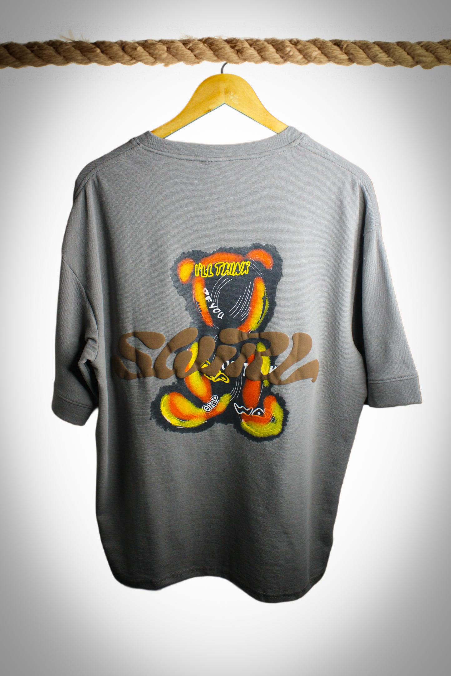 Montx Men's Polar Bear Design T-shirt Loose Fit Street Style - Grey Color - Montx The Clothing Brand