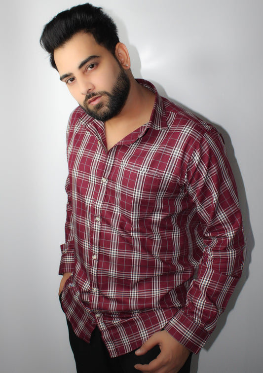 Montx Men’s Pure Cotton Red & White Checked Shirt - Montx The Clothing Brand