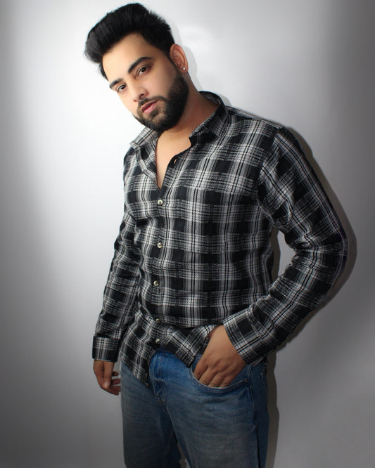 Montx Men's Pure Cotton Shirt – Black Checked - Montx The Clothing Brand