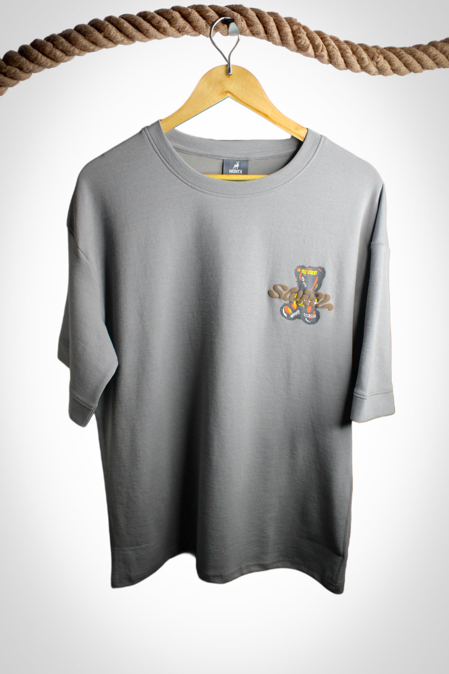 Montx Men's Polar Bear Design T-shirt Loose Fit Street Style - Grey Color - Montx The Clothing Brand