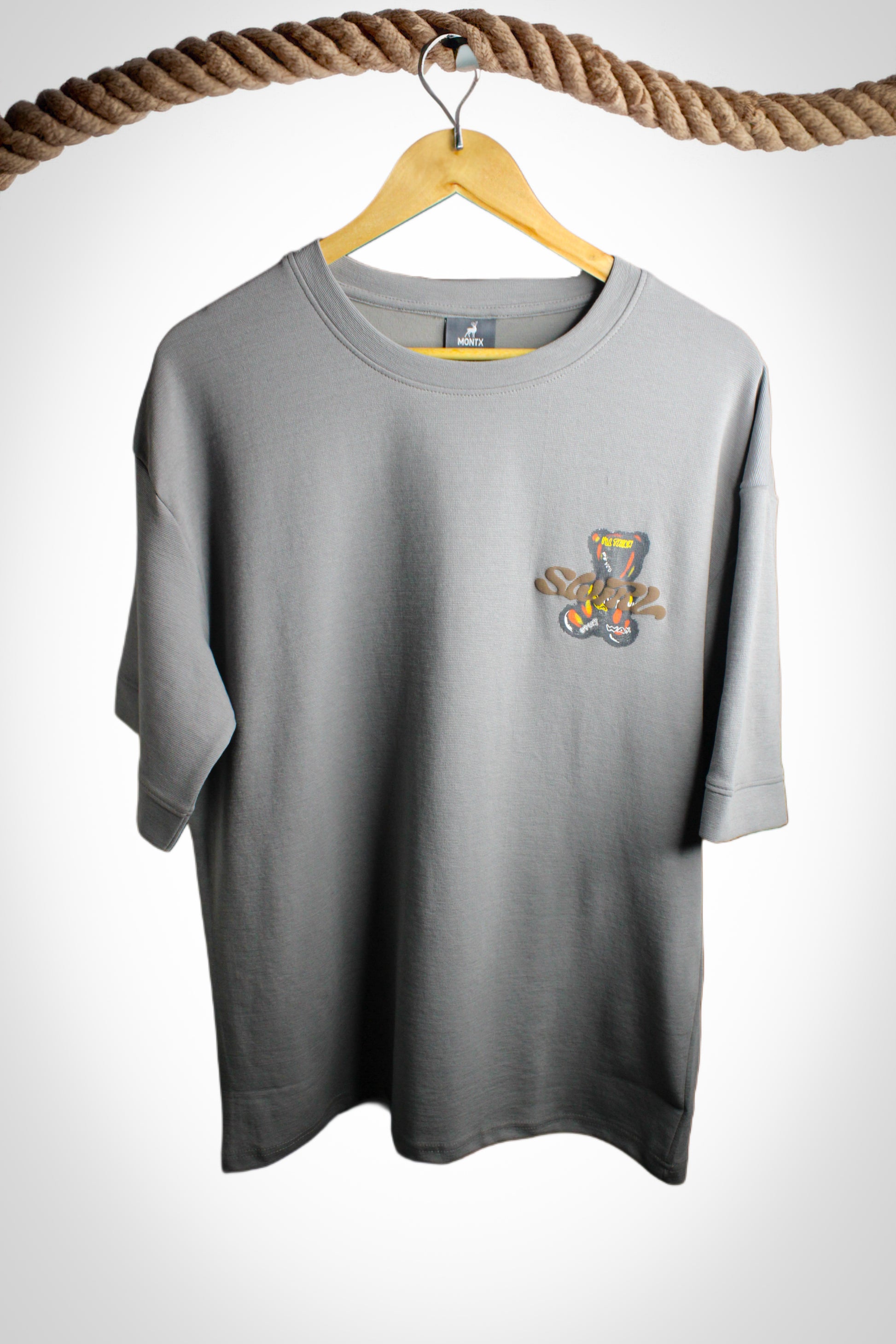 Montx Men's Polar Bear Design T-shirt Loose Fit Street Style - Grey Color - Montx The Clothing Brand