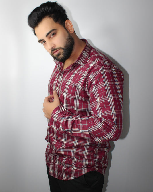 Montx Men's Pure Cotton Shirt - Red & White Checked - Montx The Clothing Brand