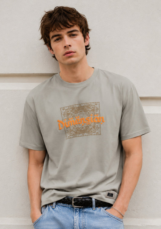 Montx Men’s Light Brown Dimension Graphic T-Shirt – Regular Fit