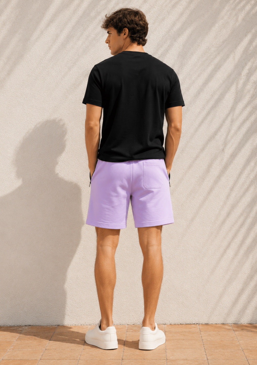 Montx Men’s Cotton Shorts with Back Pocket – Lavender Color - Montx The Clothing Brand