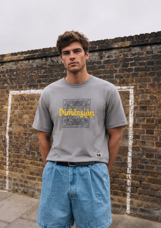 Montx Men’s Grey Dimension Graphic T-Shirt – Regular Fit