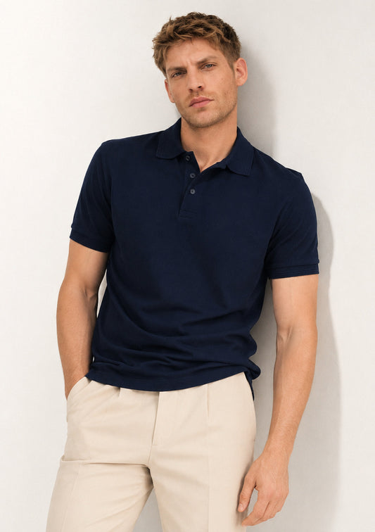 Montx Men’s Navy Blue Premium Cotton Polo T-Shirt - Montx The Clothing Brand