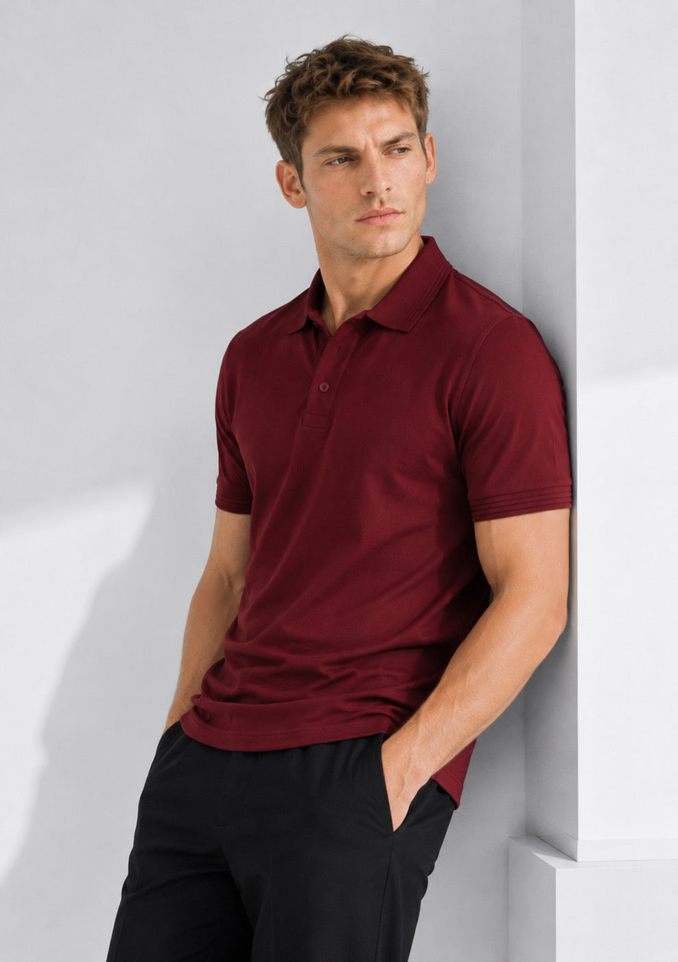 Montx Men’s Maroon Premium Cotton Polo T-Shirt - Montx The Clothing Brand