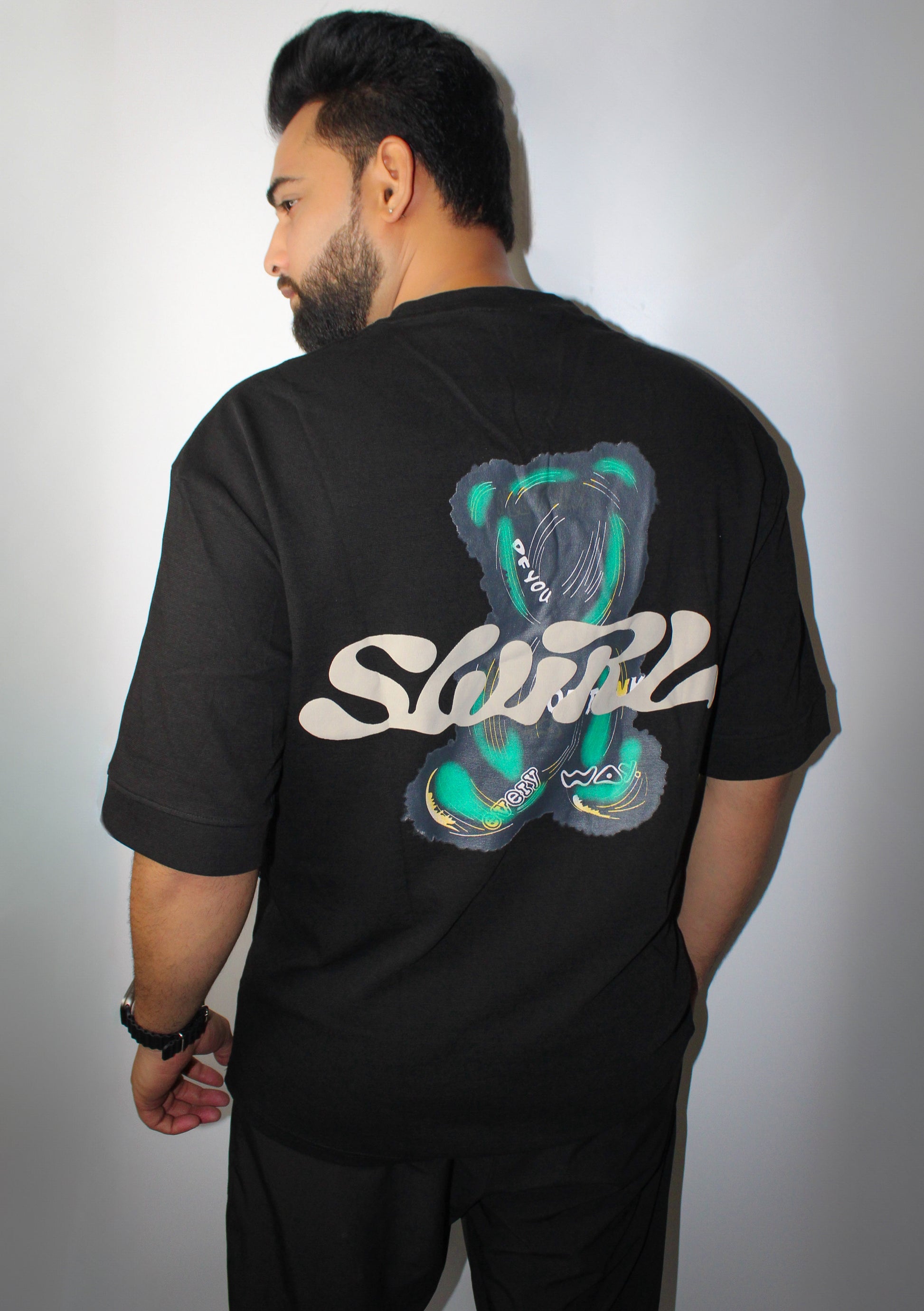 Montx Men's Polar Bear Design T-shirt Loose Fit Street Style - Black Color - Montx The Clothing Brand
