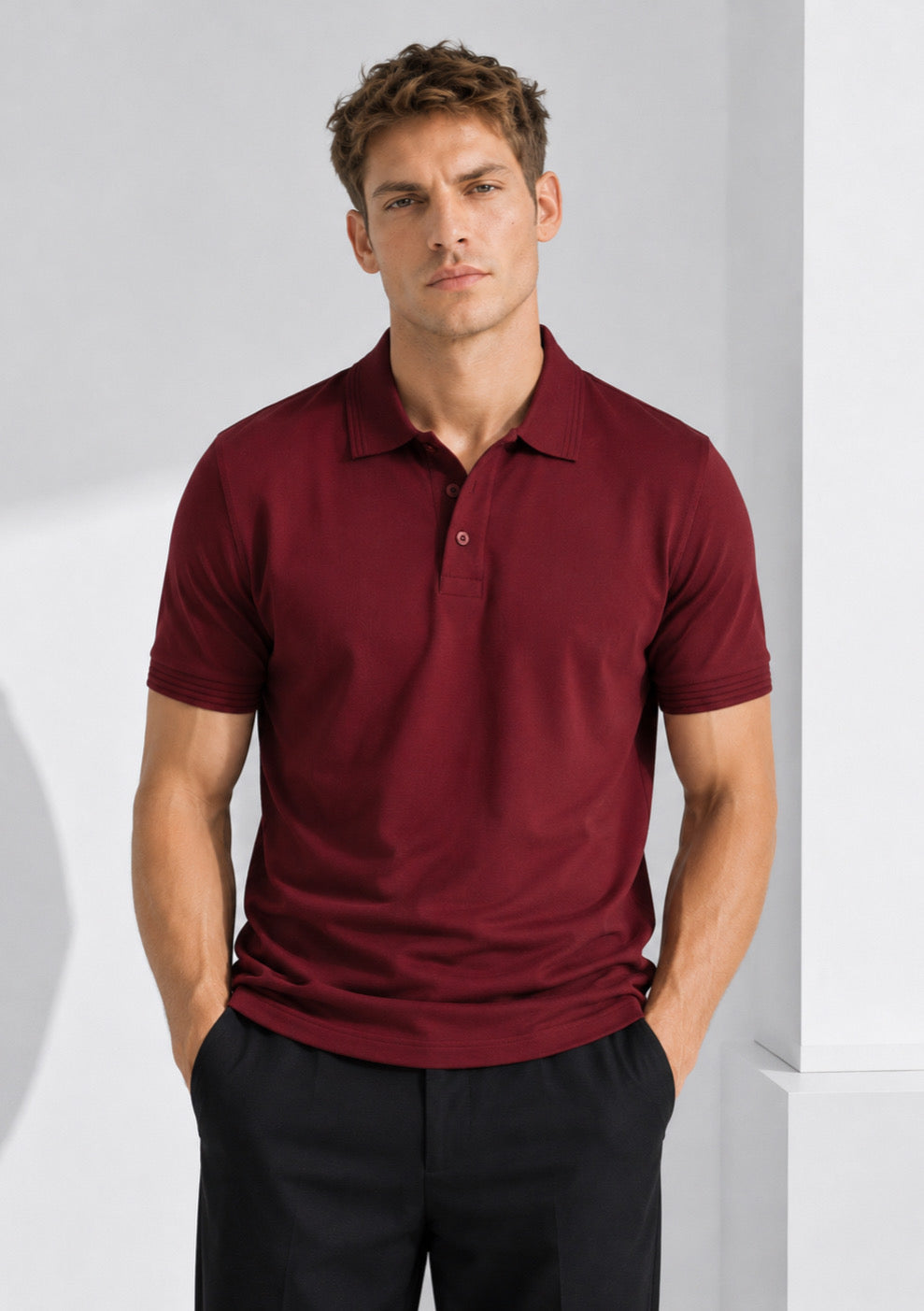 Montx Men’s Maroon Premium Cotton Polo T-Shirt - Montx The Clothing Brand