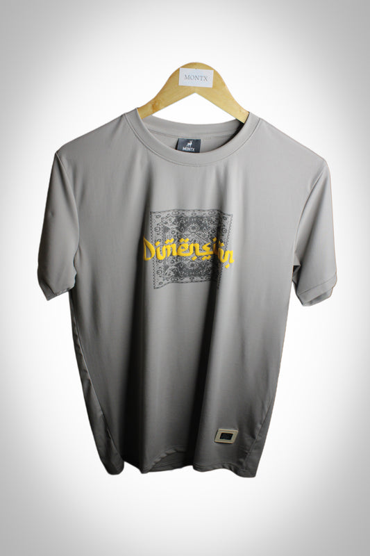 Men's Cotton Round Neck T-shirt – Dimension Print Regular Fit - Size L - Montx The Clothing Brand