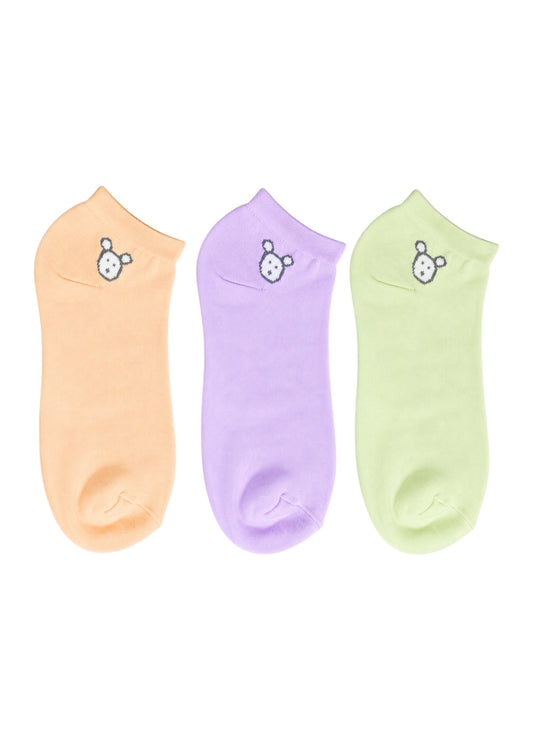 Montx Women's 3 Pair Ankle Socks – Soft Cotton Comfort