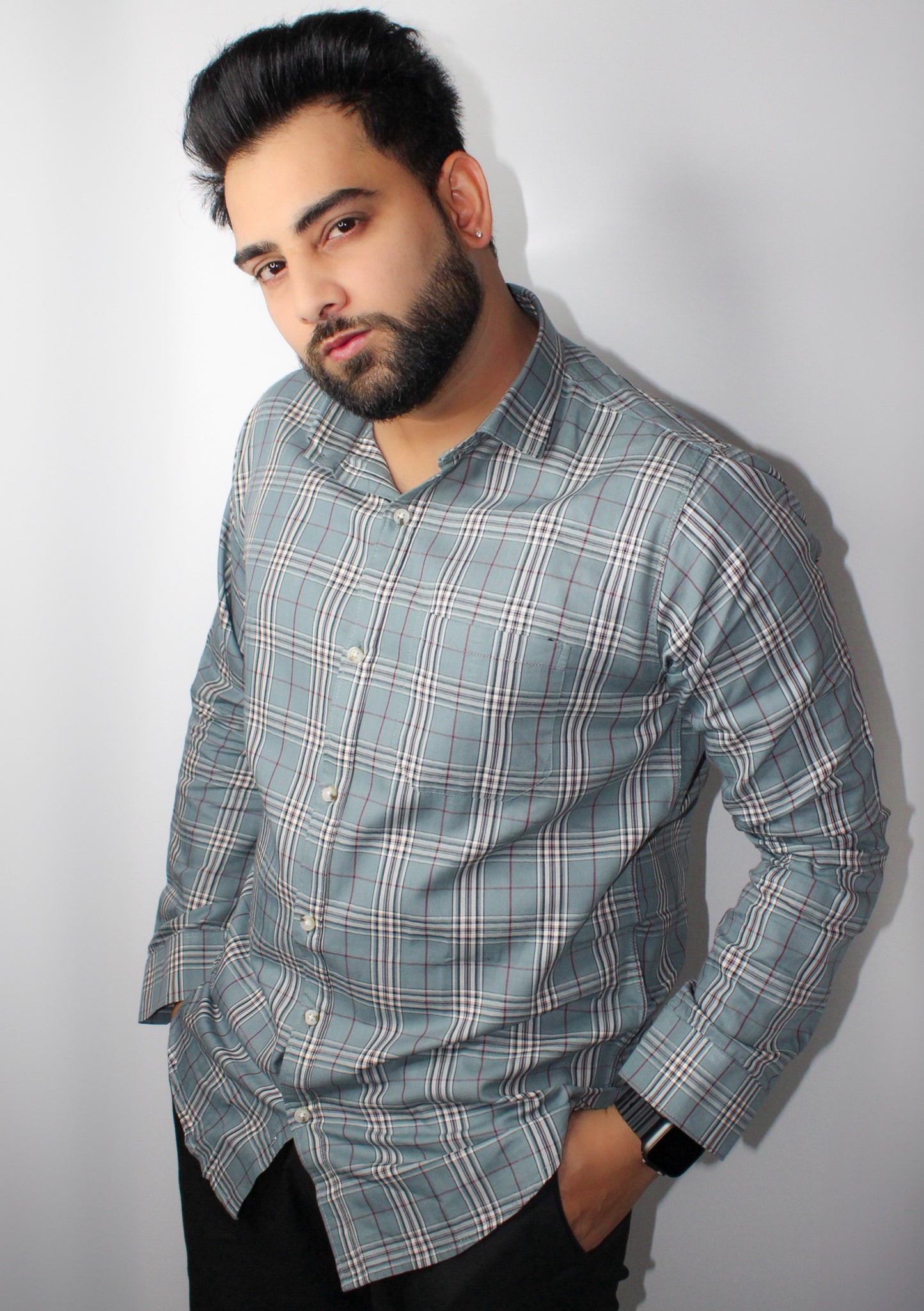 Montx Men's Pure Cotton Shirt Checked - Grey Color - Montx The Clothing Brand