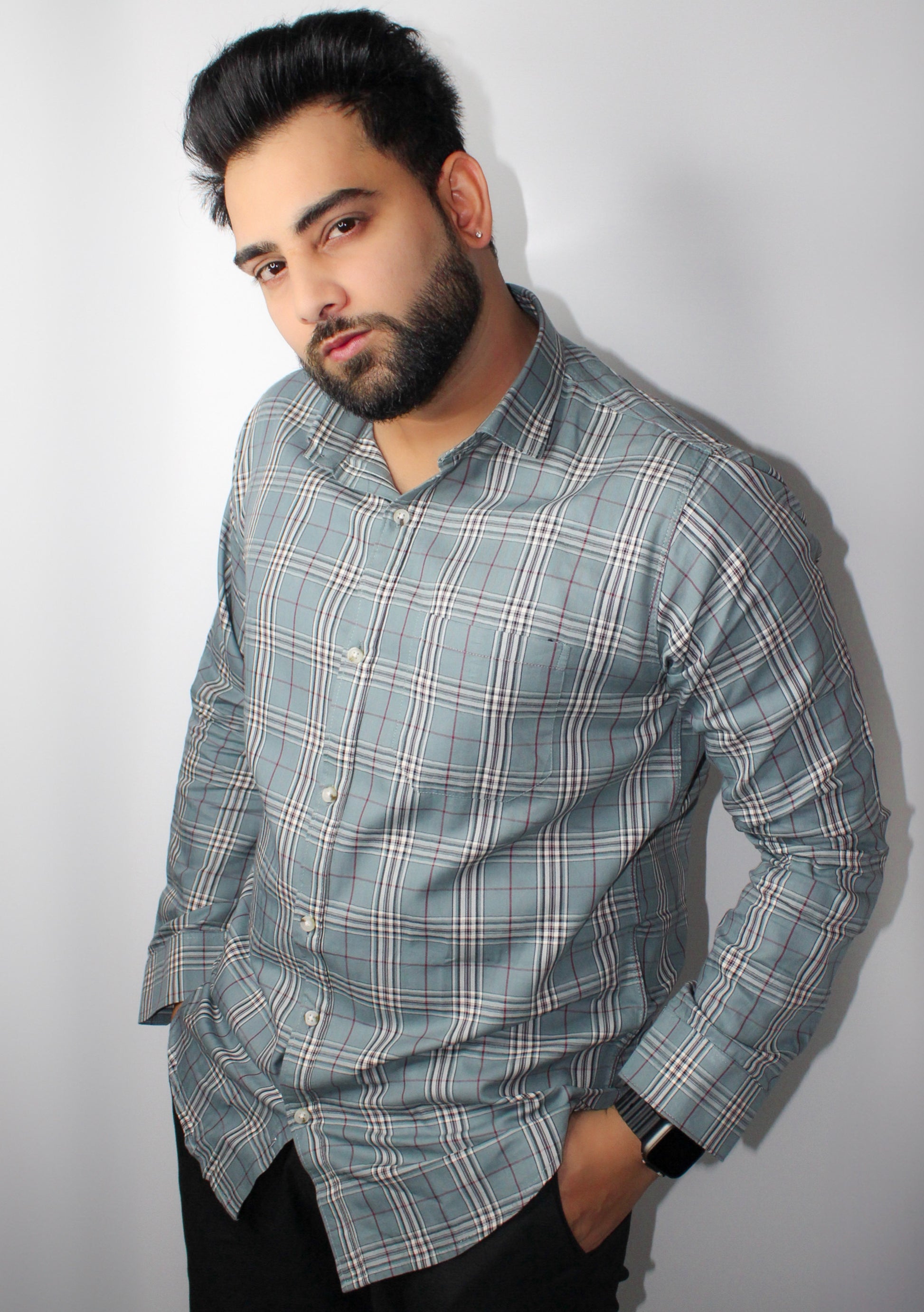 Montx Men's Pure Cotton Shirt Checked - Grey Color - Montx The Clothing Brand