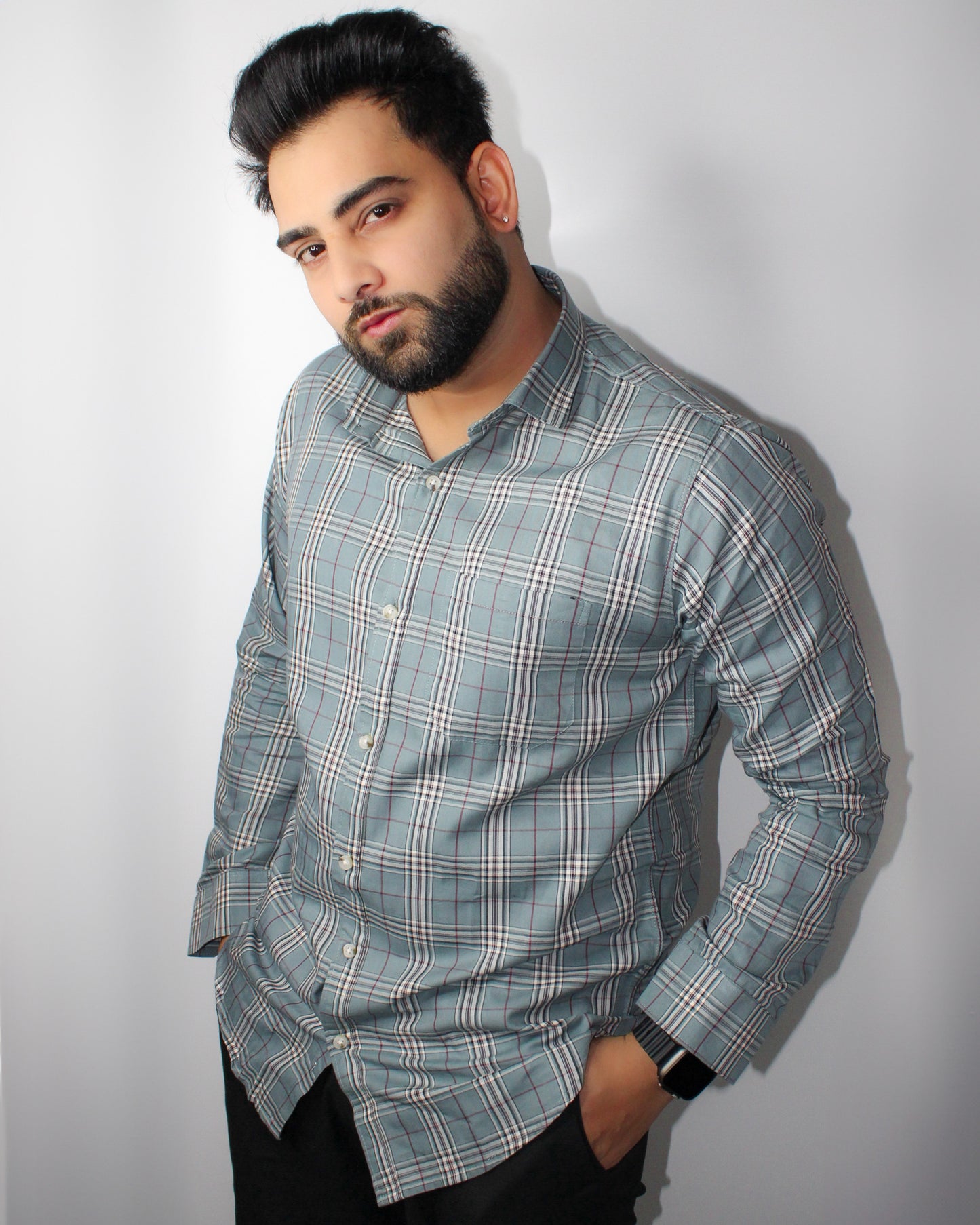 Montx Men's Pure Cotton Shirt Checked - Grey Color - Montx The Clothing Brand