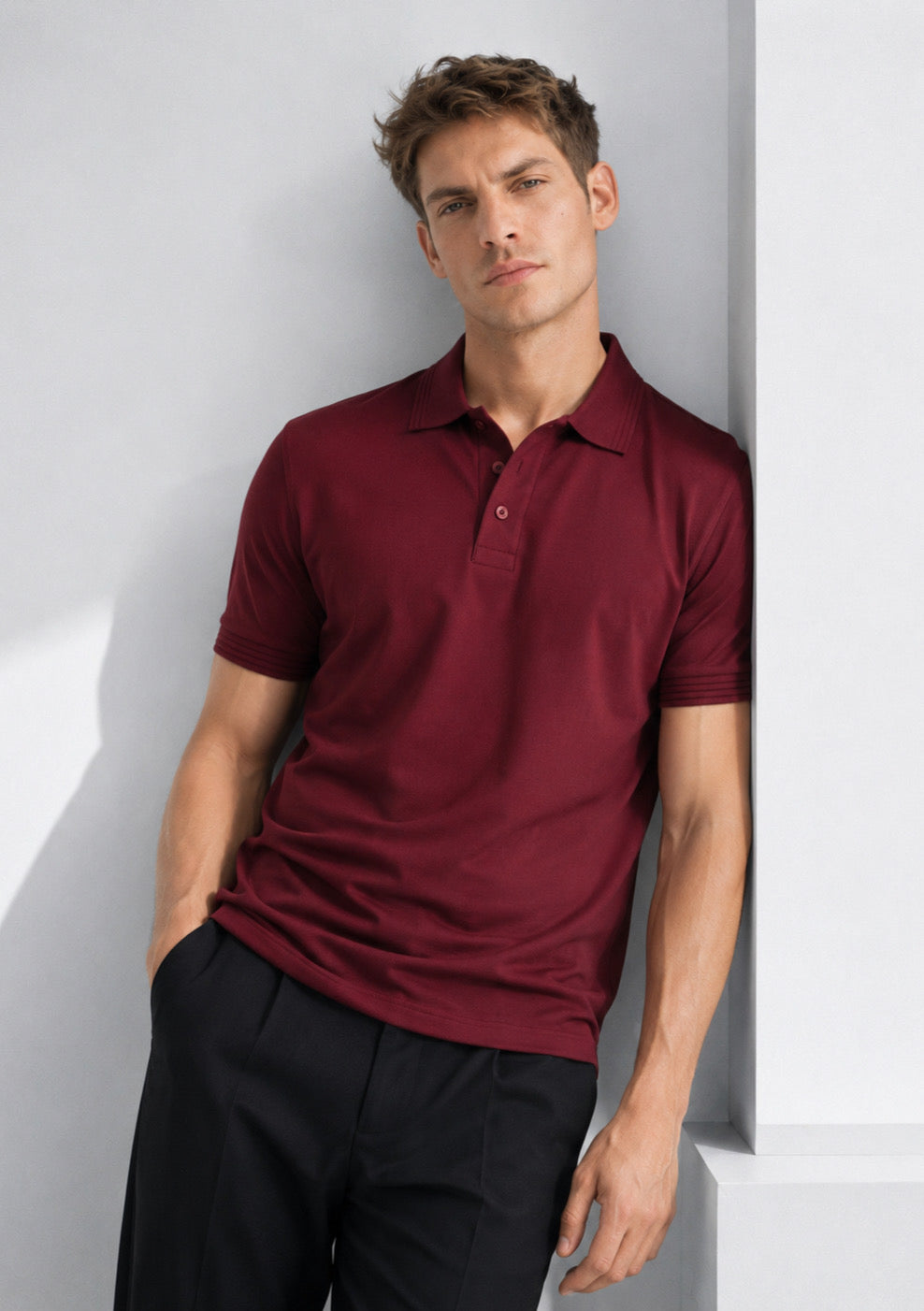 Montx Men’s Maroon Premium Cotton Polo T-Shirt - Montx The Clothing Brand