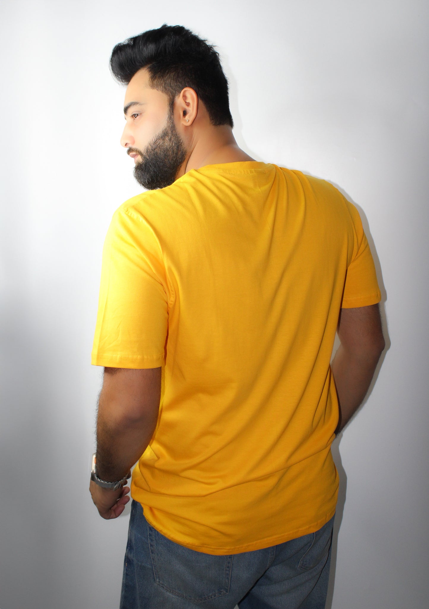 Men's Half Sleeve Round Neck Regular Fit T-Shirt  - Yellow Color - Montx The Clothing Brand