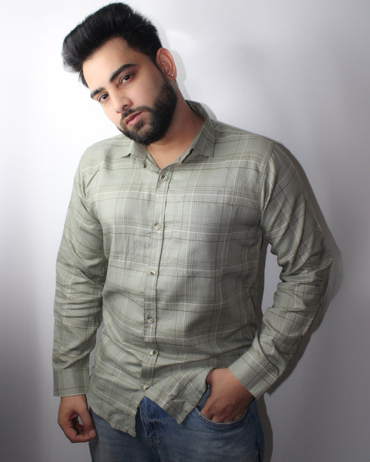 Montx Men's Pure Cotton Shirt – Green Checked - Montx The Clothing Brand