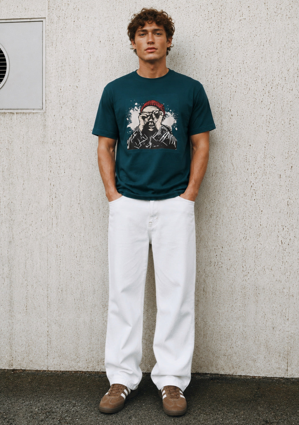 Urban Explorer Graphic Printed Regular Fit T-Shirt for Men – Teal Green